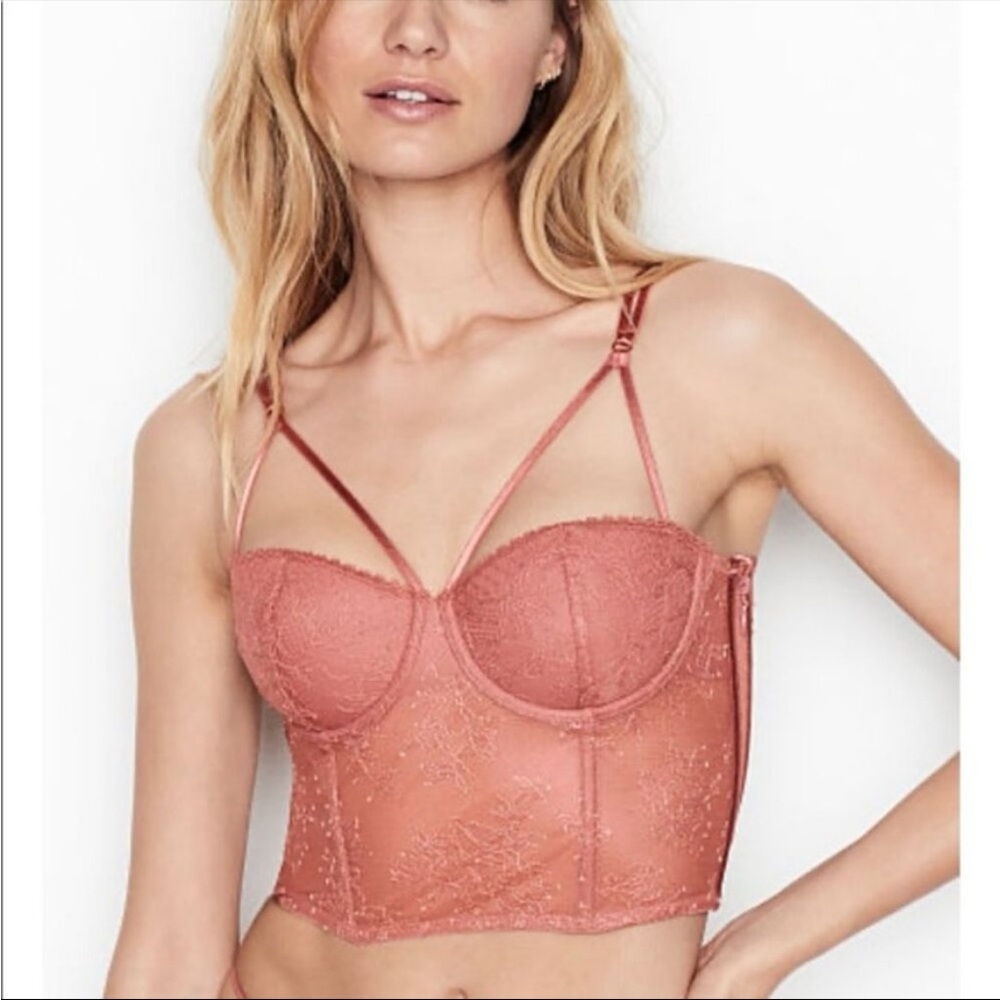 VS Victoria’s Secret Very Sexy bustier strapless bra BNWT 38DD  Pink